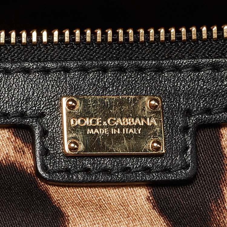 Pre Owned Dolce & Gabbana Orange/Pink Leather Small Megan Dome Satchel