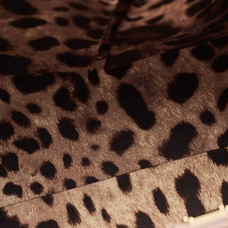 Pre Owned Dolce & Gabbana Beige Leather Large Miss Sicily Top Handle Bag