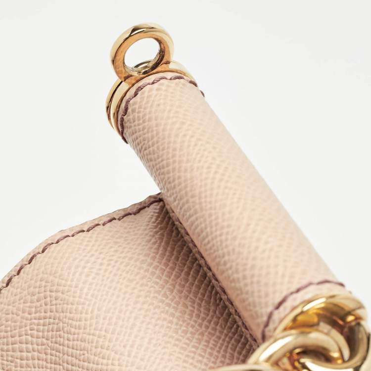 Pre Owned Dolce & Gabbana Beige Leather Large Miss Sicily Top Handle Bag