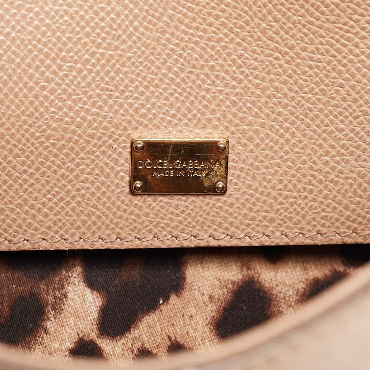 مملوكة مسبقًا Dolce & Gabbana Beige Leather Small Miss Sicily Top Handle Bag