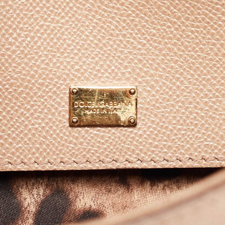 مملوكة مسبقًا Dolce & Gabbana Beige Leather Small Miss Sicily Top Handle Bag