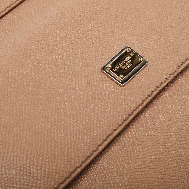 مملوكة مسبقًا Dolce & Gabbana Beige Leather Small Miss Sicily Top Handle Bag