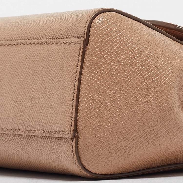 مملوكة مسبقًا Dolce & Gabbana Beige Leather Small Miss Sicily Top Handle Bag