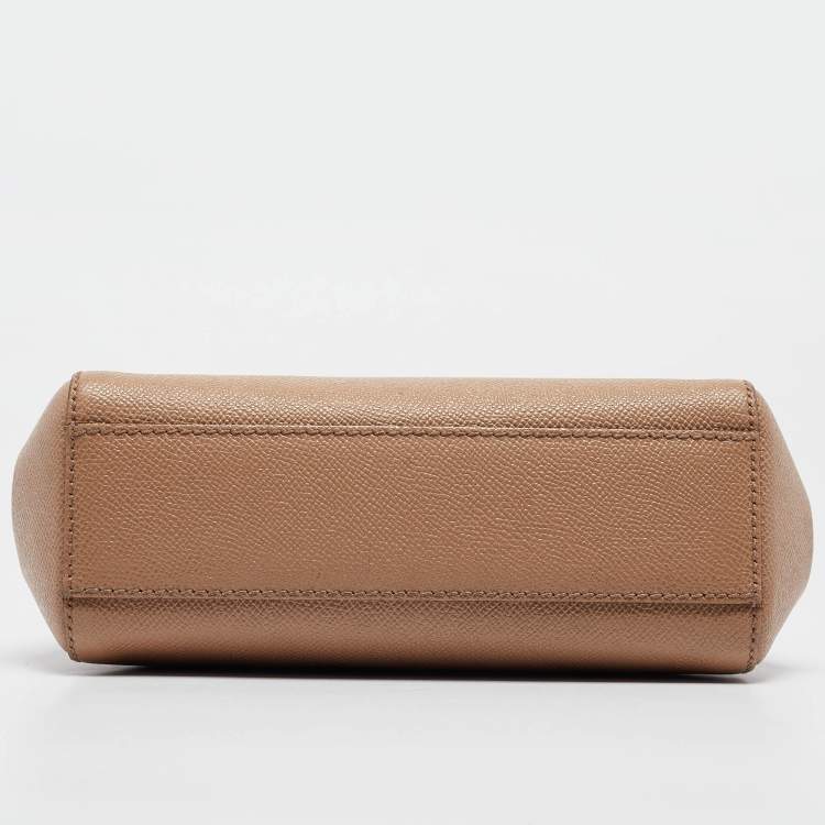 مملوكة مسبقًا Dolce & Gabbana Beige Leather Small Miss Sicily Top Handle Bag