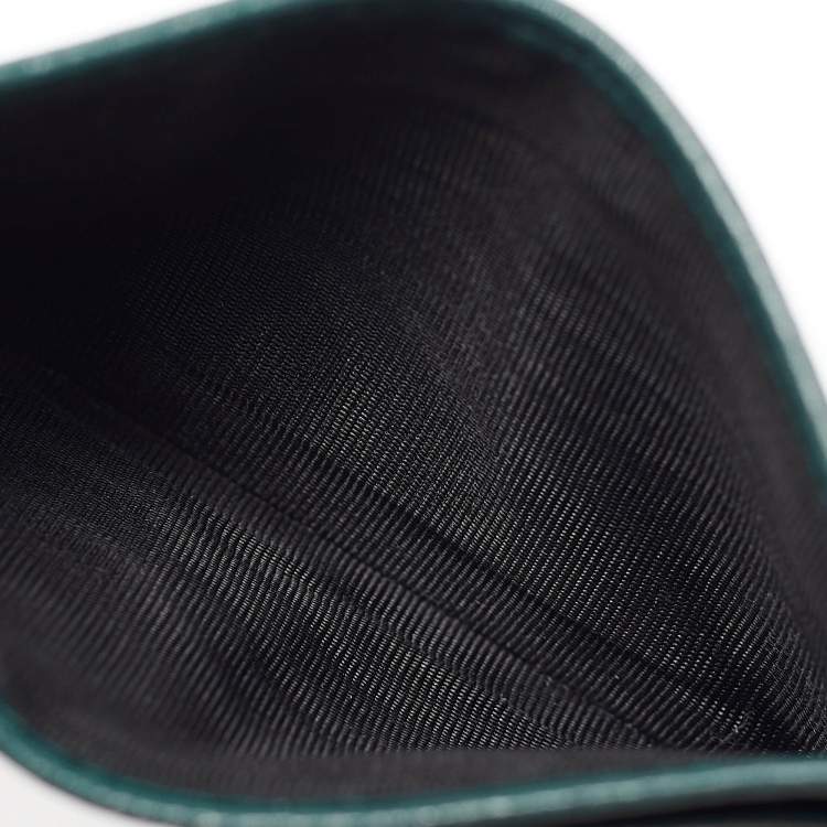 مملوكة مسبقًا Dolce & Gabbana Green Leather Logo Card Holder