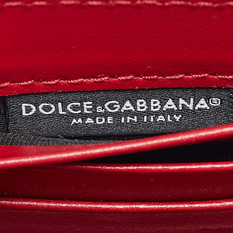 Pre Owned Dolce & Gabbana Red Leather Mini Devotion Crossbody Bag