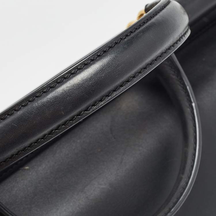Pre Owned Dolce & Gabbana Black Leather Large Miss Sicily 58 Top Handle Bag