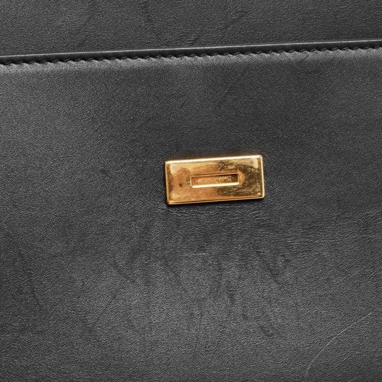 Pre Owned Dolce & Gabbana Black Leather Large Miss Sicily 58 Top Handle Bag