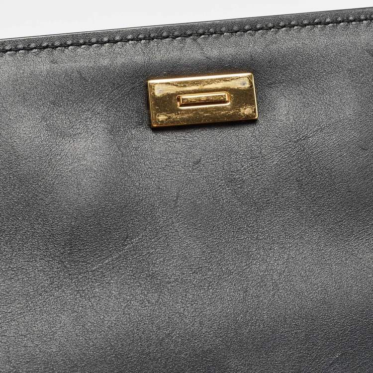 Pre Owned Dolce & Gabbana Black Leather Large Miss Sicily 58 Top Handle Bag