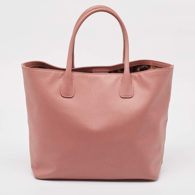 Pre Owned Dolce & Gabbana Old Rose Leather Miss Alma Tote