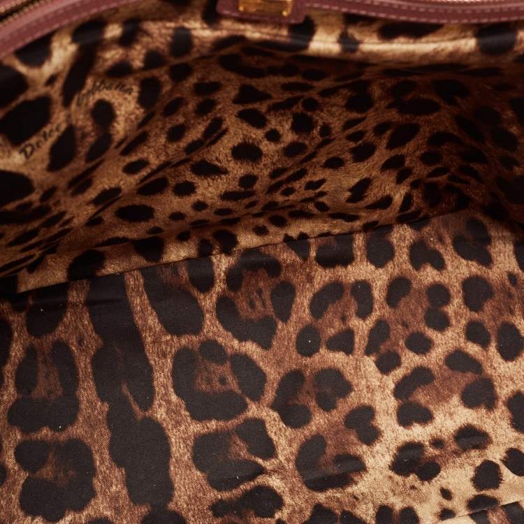 Pre Owned Dolce & Gabbana Old Rose Leather Miss Alma Tote