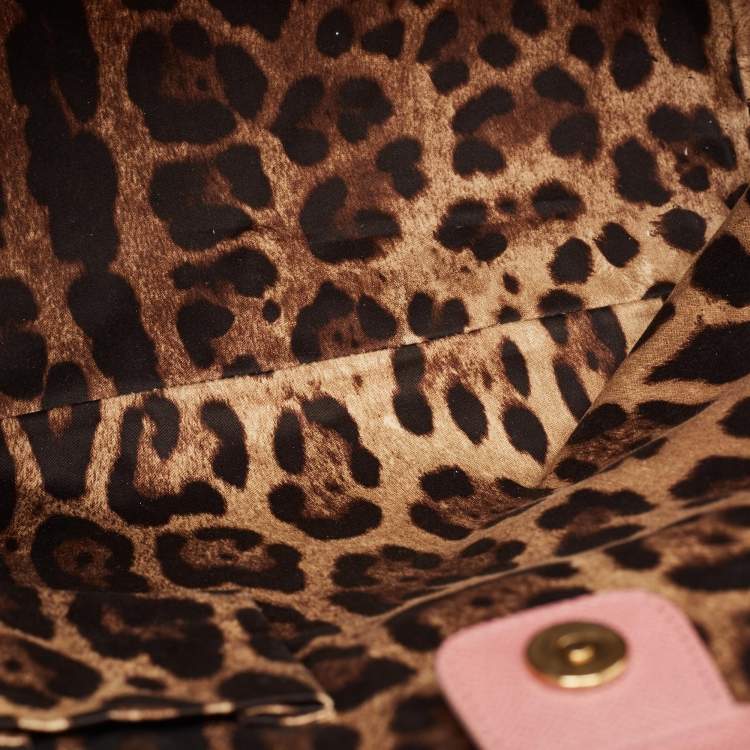 Pre Owned Dolce & Gabbana Old Rose Leather Miss Alma Tote