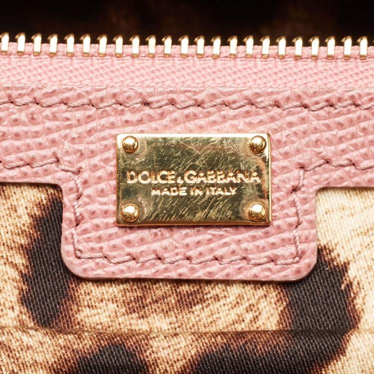 Pre Owned Dolce & Gabbana Old Rose Leather Miss Alma Tote