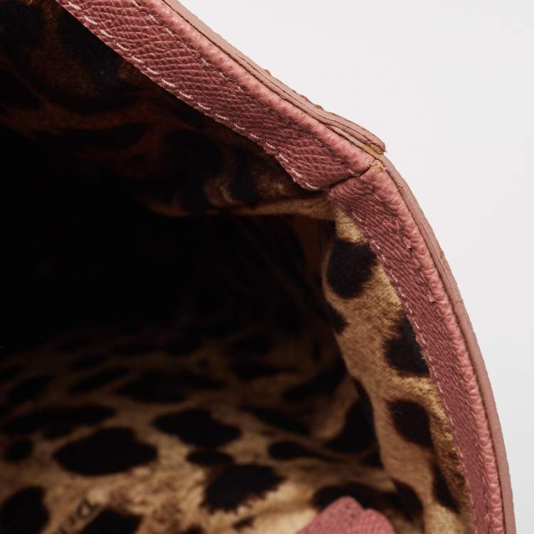 Pre Owned Dolce & Gabbana Old Rose Leather Miss Alma Tote