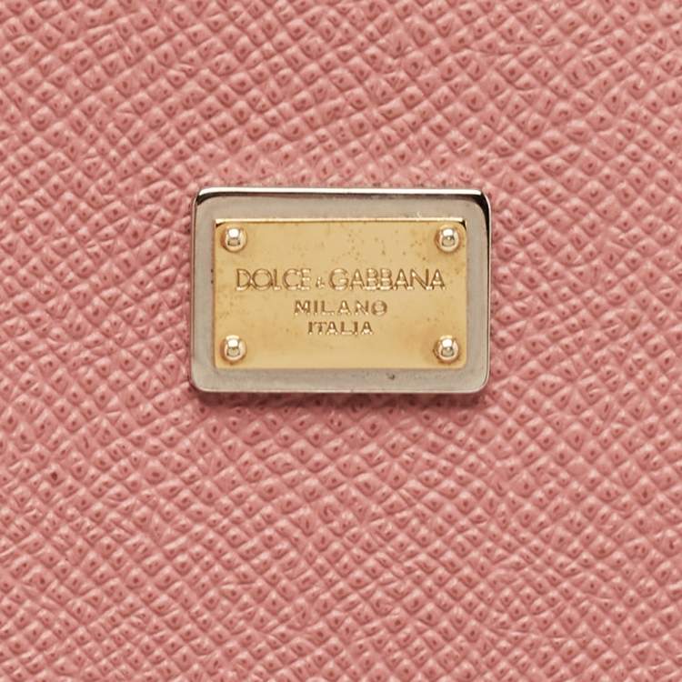 Pre Owned Dolce & Gabbana Old Rose Leather Miss Alma Tote