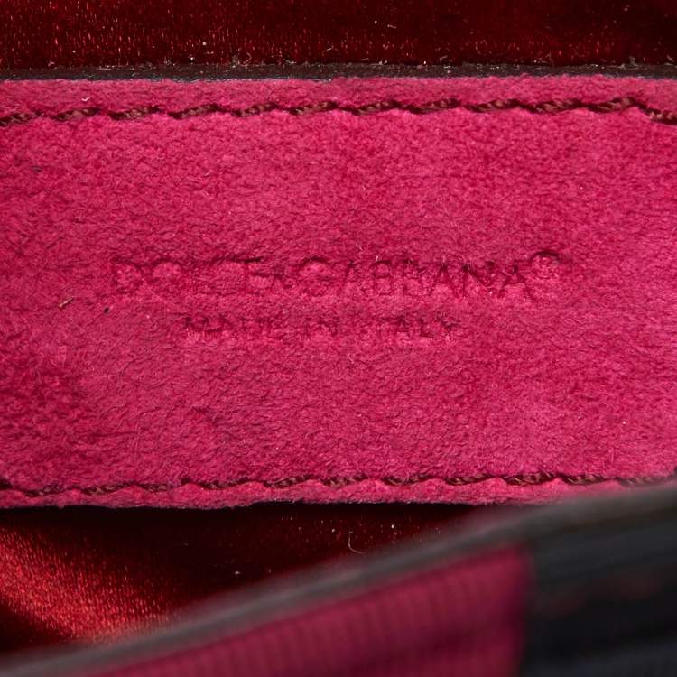 Pre Owned Dolce & Gabbana Multicolor Canvas and Suede Flap Chain Clutch