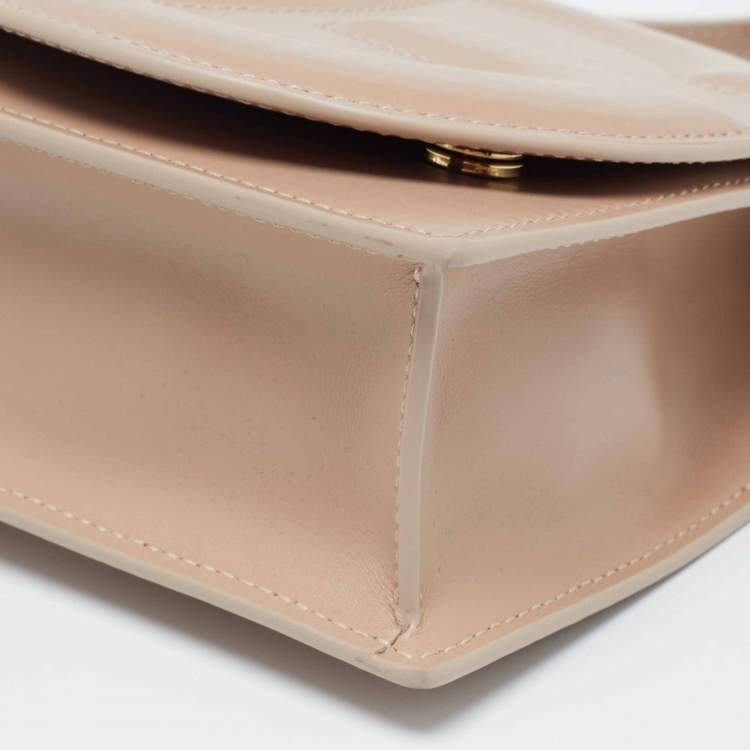 Pre Owned Dolce & Gabbana Beige Leather DG Logo Crossbody Bag