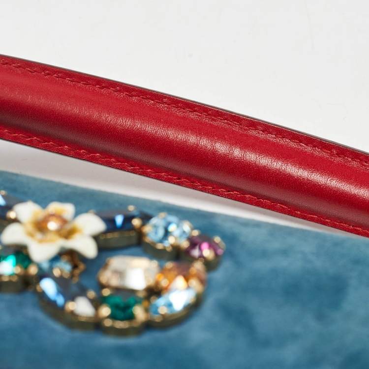 مملوكة مسبقًا Dolce & Gabbana Blue Suede and Leather DG Millennials Top Handle Bag