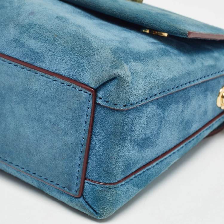 مملوكة مسبقًا Dolce & Gabbana Blue Suede and Leather DG Millennials Top Handle Bag