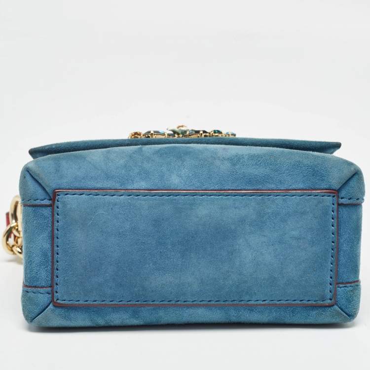 مملوكة مسبقًا Dolce & Gabbana Blue Suede and Leather DG Millennials Top Handle Bag