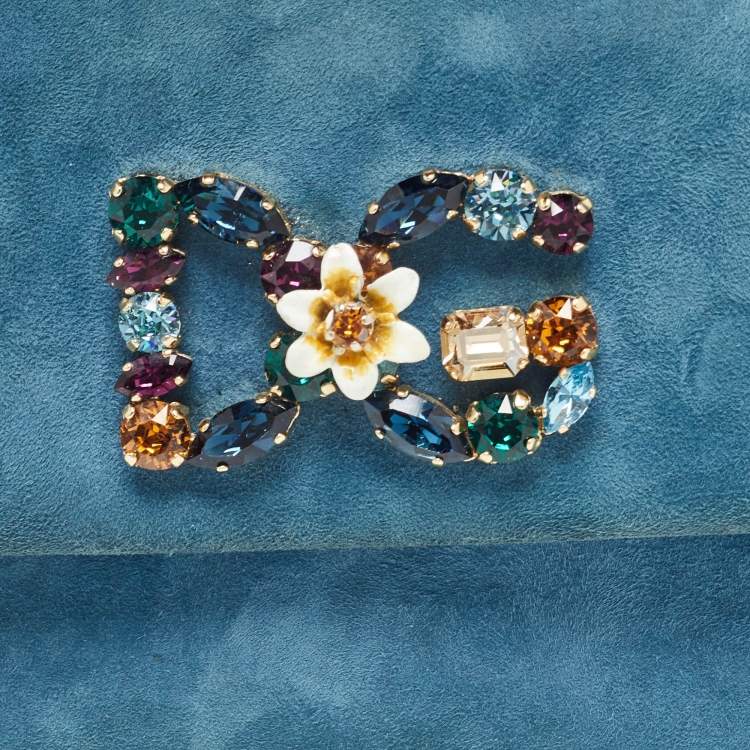 مملوكة مسبقًا Dolce & Gabbana Blue Suede and Leather DG Millennials Top Handle Bag