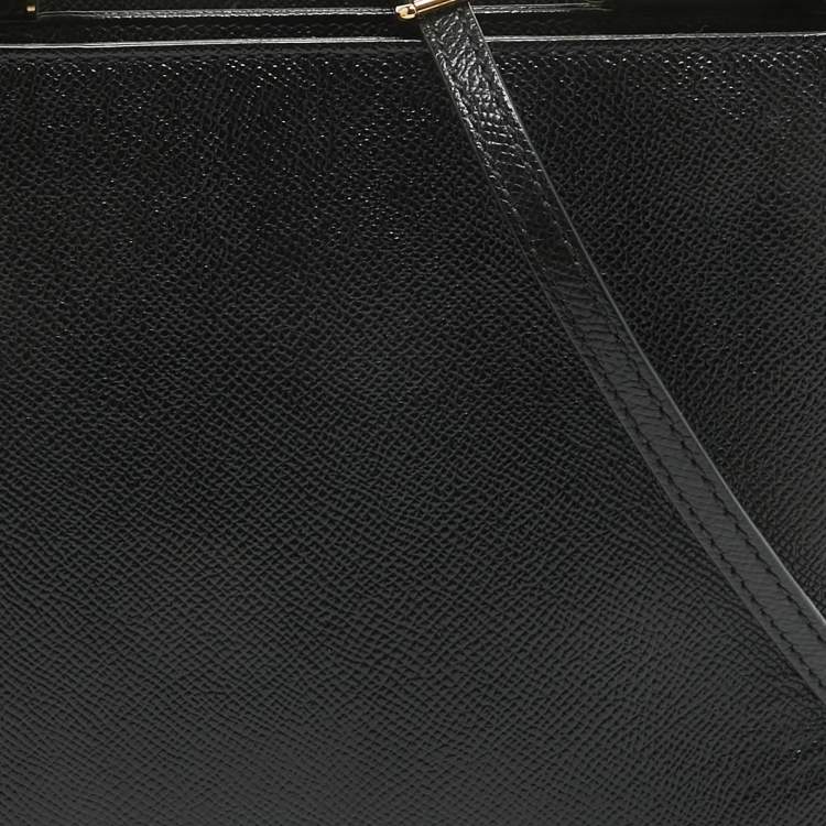 Pre Owned Dolce & Gabbana Black Leather Miss Sicily Shopper Tote
