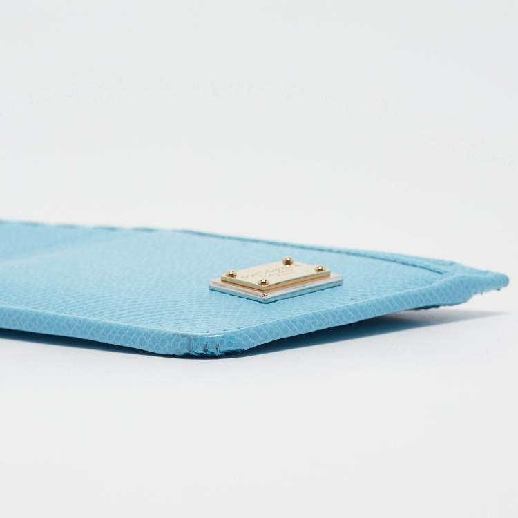Pre Owned Dolce & Gabbana Navy Blue Leather Zip Long Card Holder