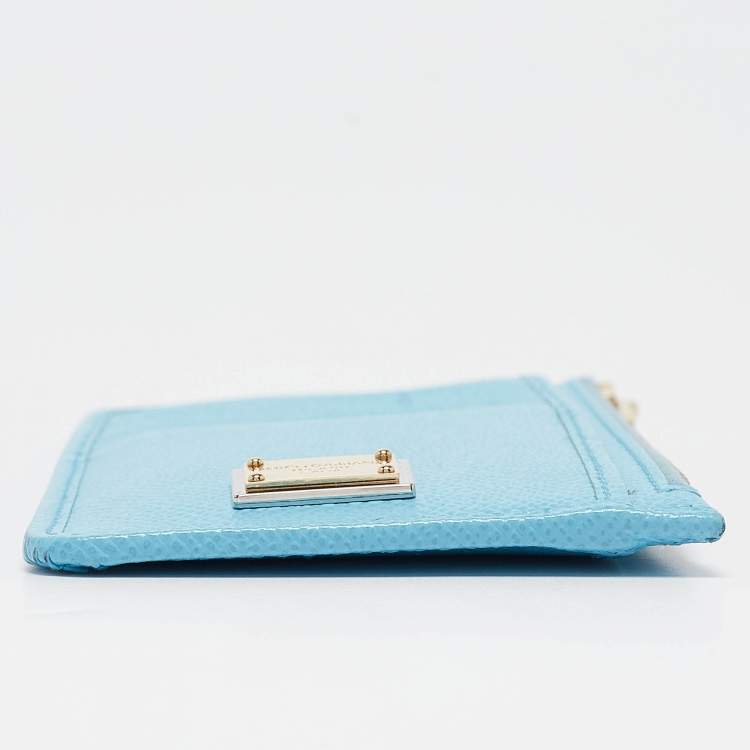 Pre Owned Dolce & Gabbana Navy Blue Leather Zip Long Card Holder