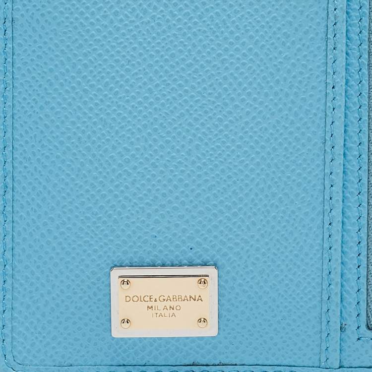 Pre Owned Dolce & Gabbana Navy Blue Leather Zip Long Card Holder