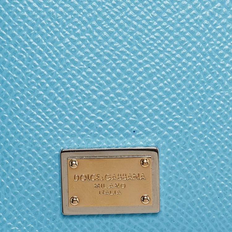 Pre Owned Dolce & Gabbana Navy Blue Leather Zip Long Card Holder