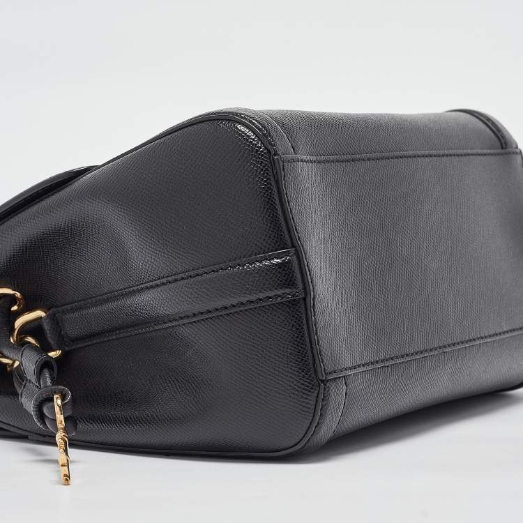 Pre Owned Dolce & Gabbana Black Leather Padlock Top Handle Bag