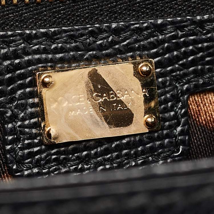 Pre Owned Dolce & Gabbana Black Leather Padlock Top Handle Bag