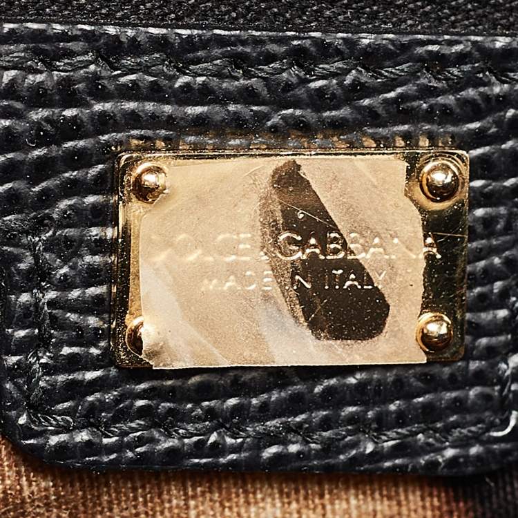 Pre Owned Dolce & Gabbana Black Leather Padlock Top Handle Bag
