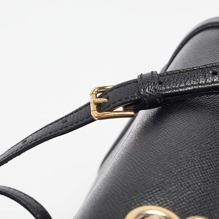 Pre Owned Dolce & Gabbana Black Leather Padlock Top Handle Bag