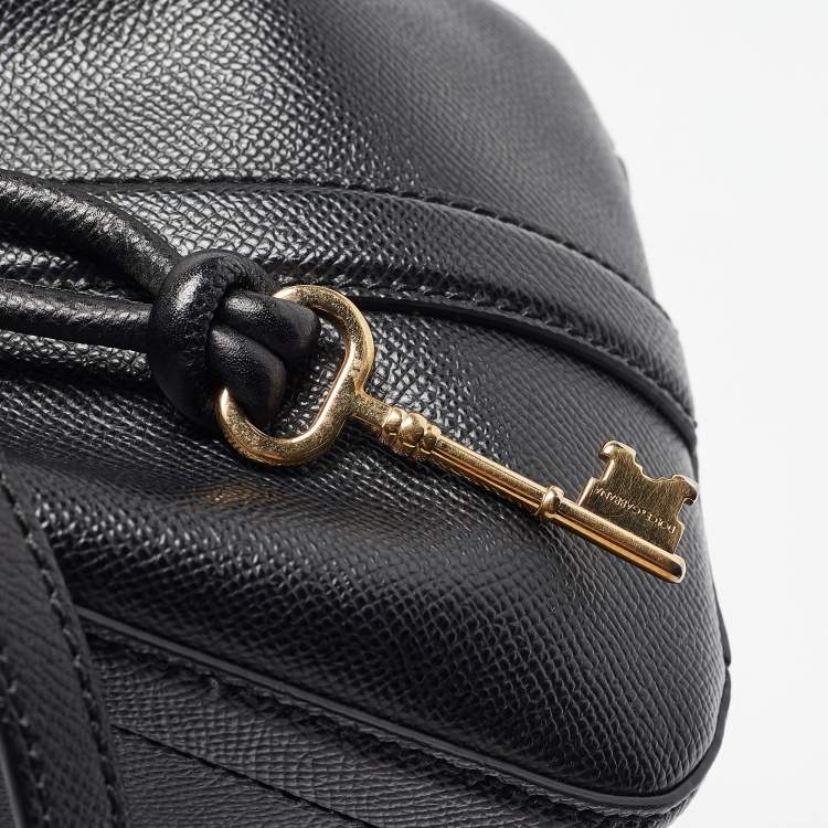 Pre Owned Dolce & Gabbana Black Leather Padlock Top Handle Bag