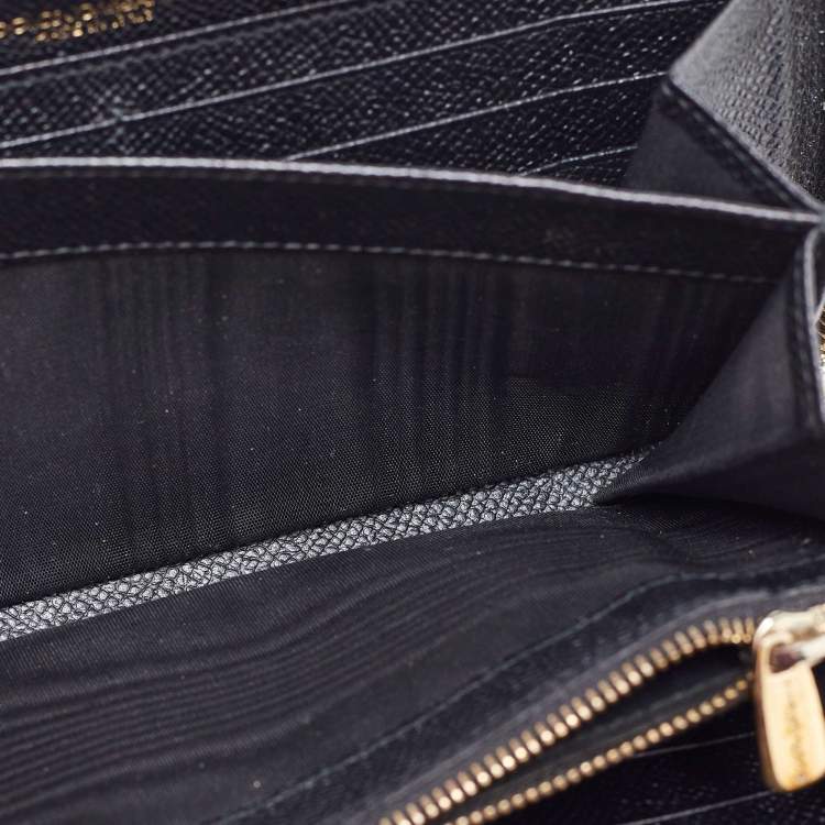 Pre Owned Dolce & Gabbana Black Leather Zip Around Wallet