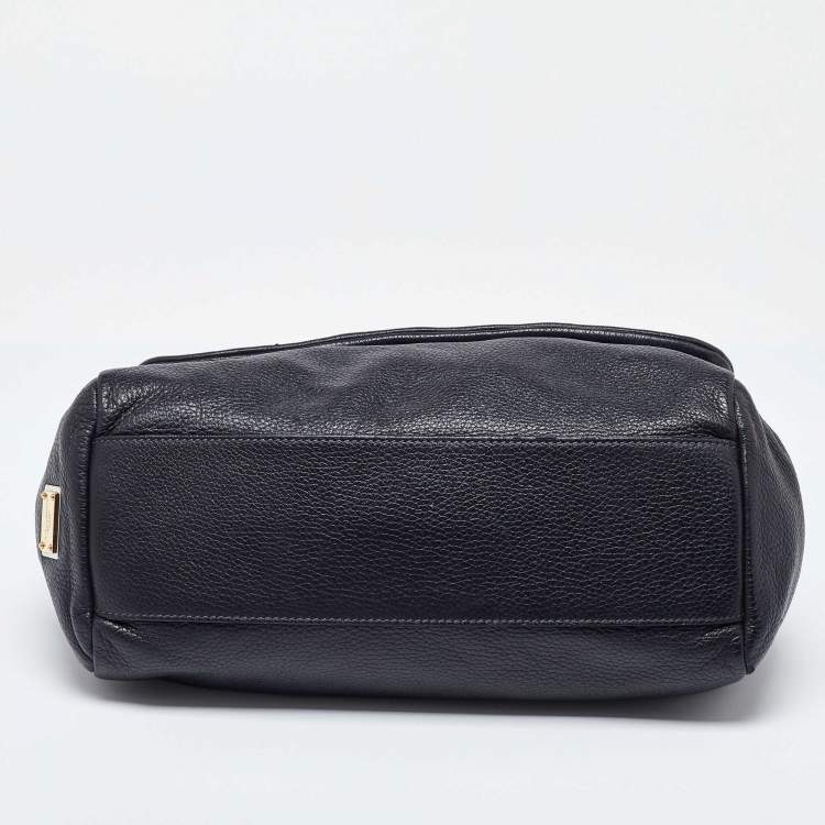 مملوكة مسبقًا Dolce & Gabbana Black Leather Large Miss Sicily Top Handle Bag