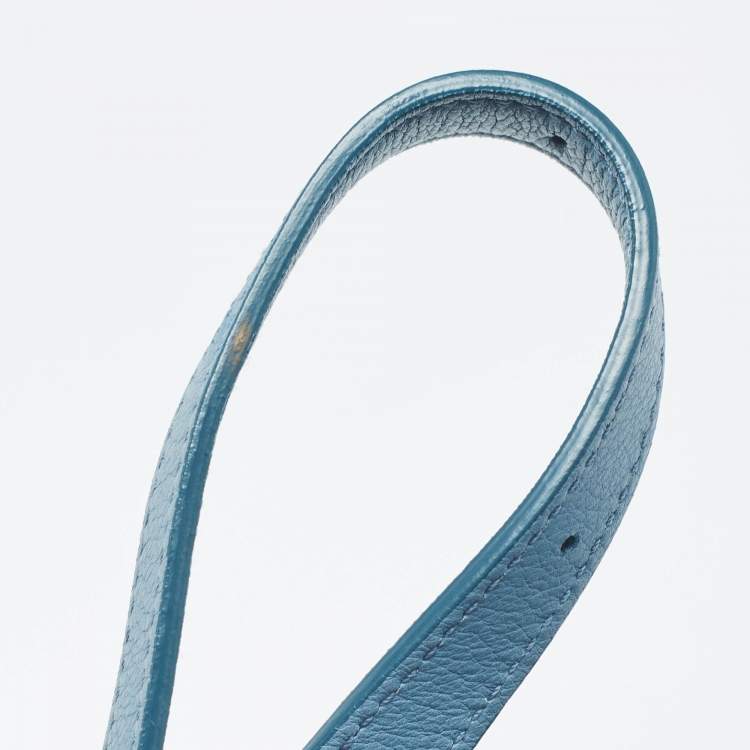 مملوكة مسبقًا Dolce & Gabbana Light Blue Leather Padlock Top Handle Bag