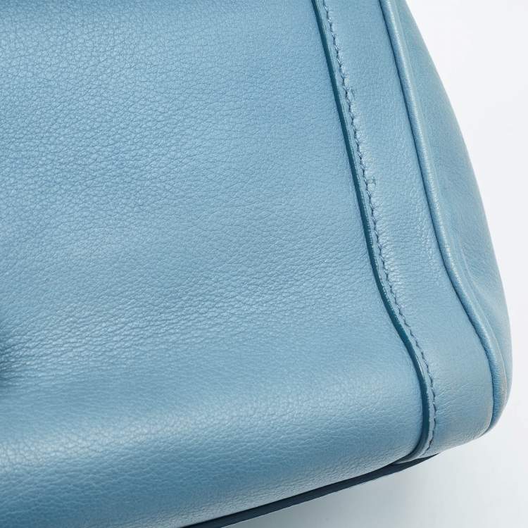 مملوكة مسبقًا Dolce & Gabbana Light Blue Leather Padlock Top Handle Bag