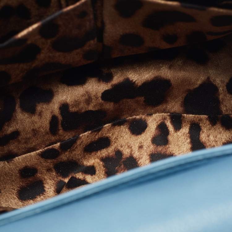 مملوكة مسبقًا Dolce & Gabbana Light Blue Leather Padlock Top Handle Bag