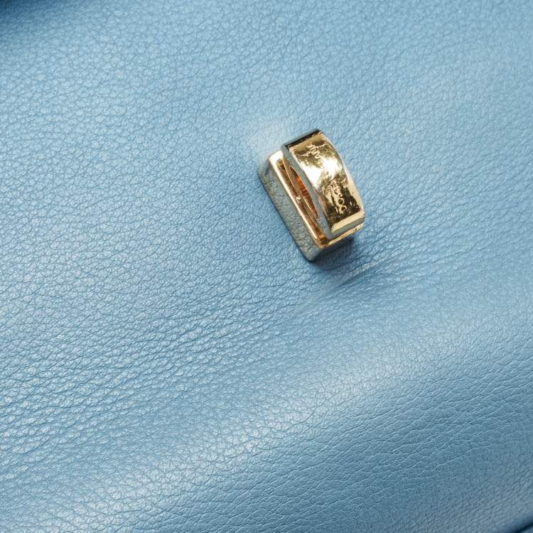 مملوكة مسبقًا Dolce & Gabbana Light Blue Leather Padlock Top Handle Bag