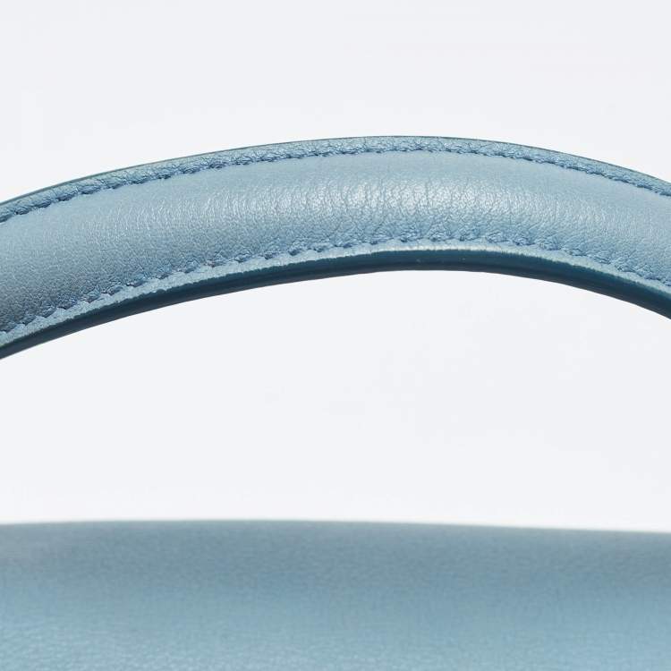 مملوكة مسبقًا Dolce & Gabbana Light Blue Leather Padlock Top Handle Bag