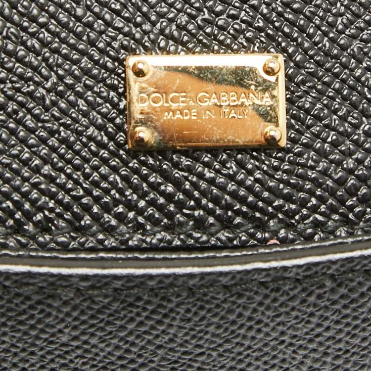 Pre Owned Dolce & Gabbana Black Leather Medium Miss Sicily Top Handle Bag