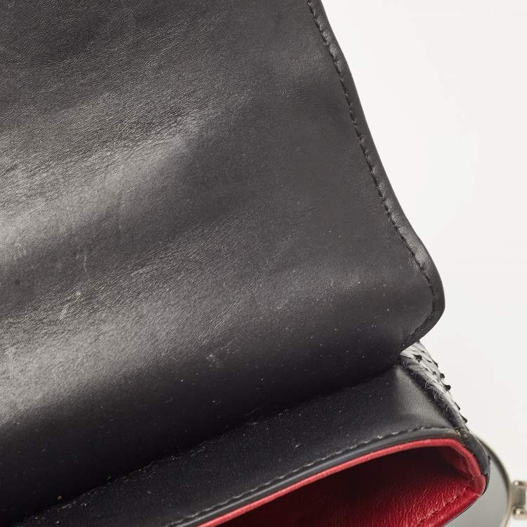 Pre Owned Dolce & Gabbana Black Leather and Python Lucia Top Handle Bag