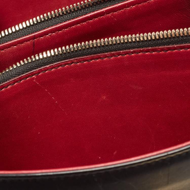 Pre Owned Dolce & Gabbana Black Leather and Python Lucia Top Handle Bag