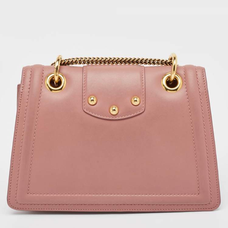 Pre Owned Dolce & Gabbana Old Rose Leather DG Amore Shoulder Bag