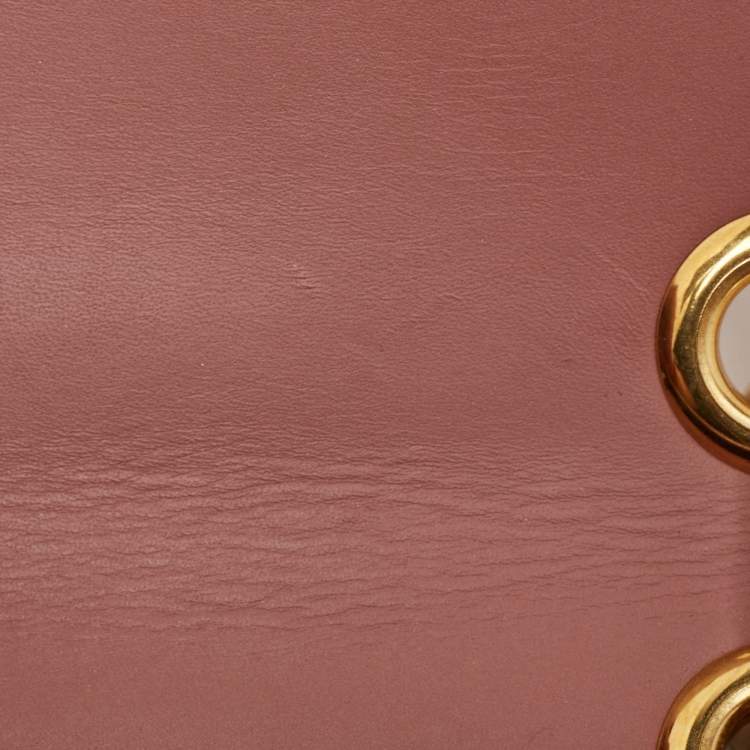 Pre Owned Dolce & Gabbana Old Rose Leather DG Amore Shoulder Bag