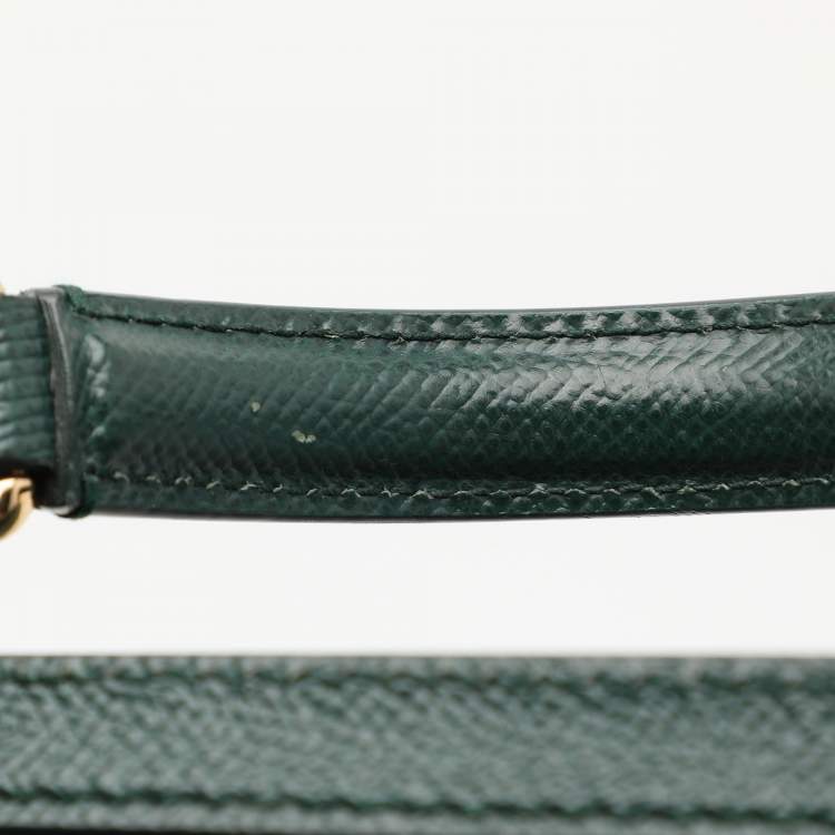 Pre Owned Dolce & Gabbana Green Leather Medium Miss Sicily Top Handle Bag