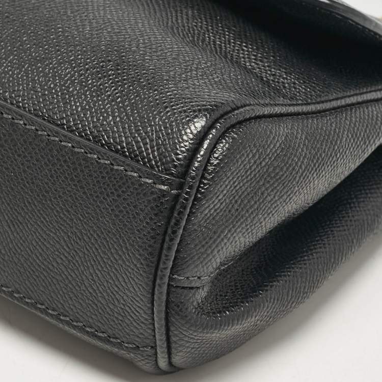 مملوكة مسبقًا Dolce & Gabbana Black Leather Small Miss Sicily Top Handle Bag