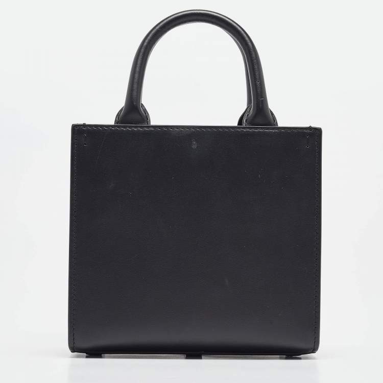 Pre Owned Dolce & Gabbana Black Leather Mini DG Daily Tote